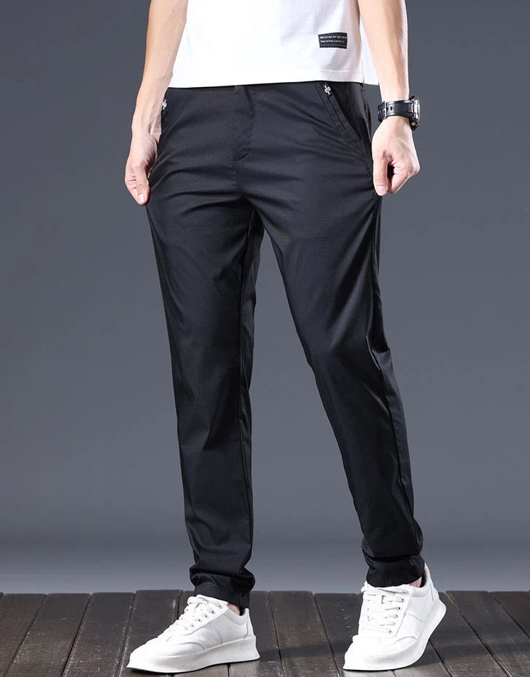 Male Suit Trousers Cotton Gray Straight Business   Classic