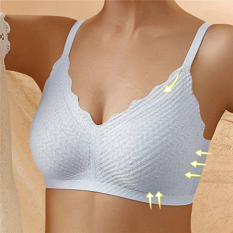 Woman  Laser Cut Seamless Wireless Push Up Bra Basic Crop Top Por Mayor Paddeden