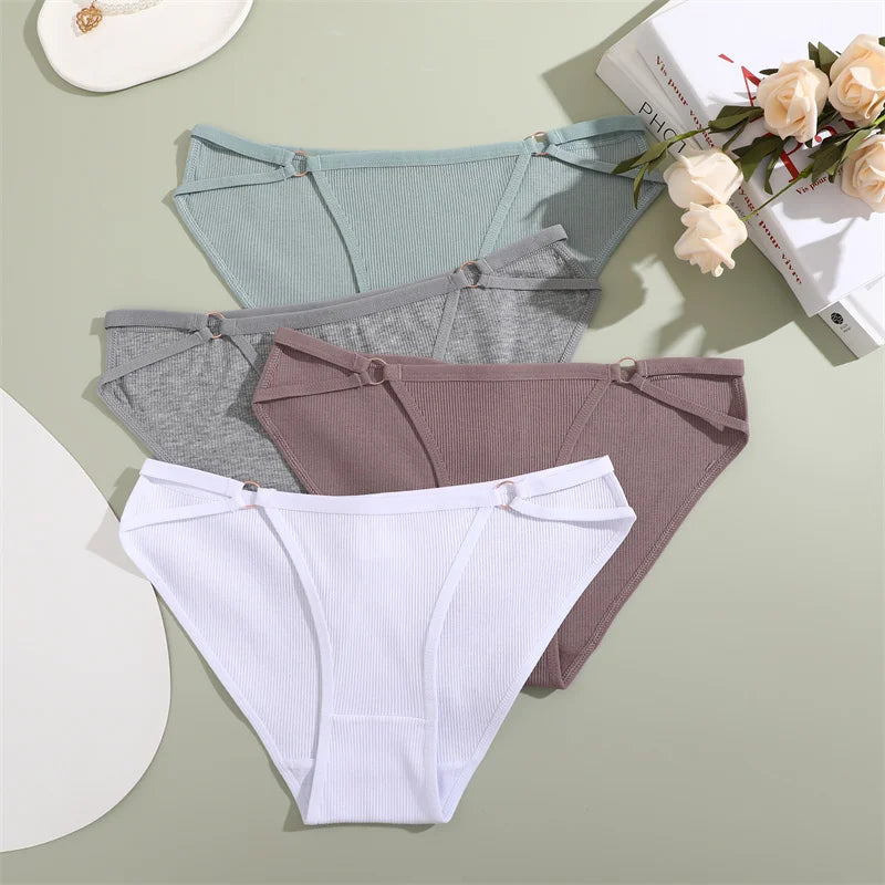 3PCS/Set Women Cotton Panties Sexy Low Rise Panties