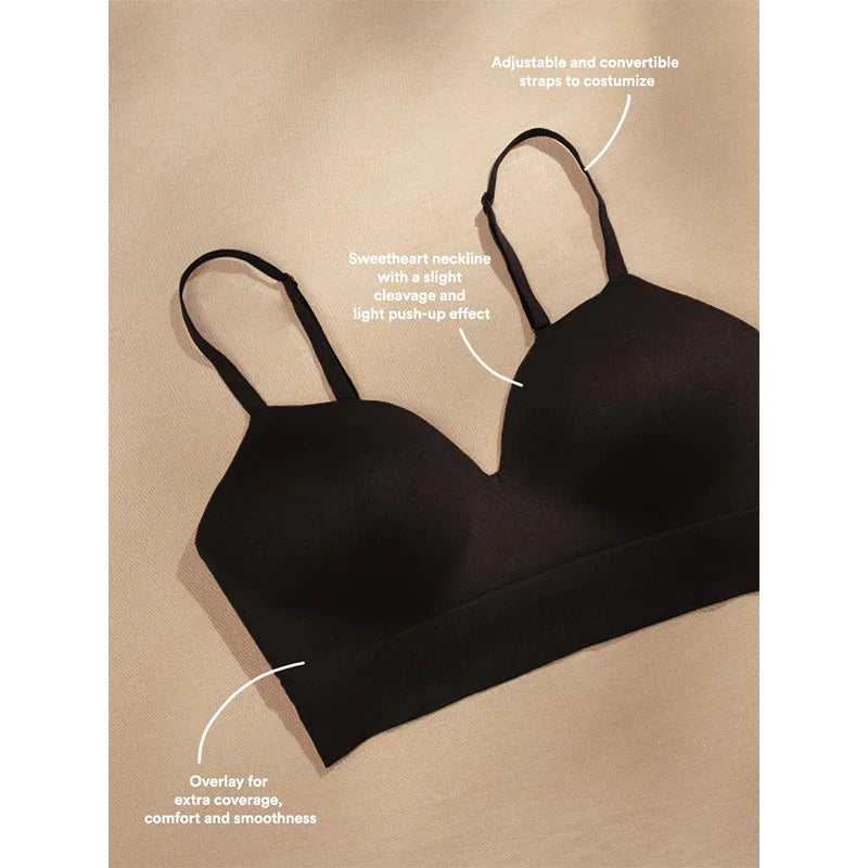 Women's Sexy Body Shaping Plus Size Fixed Cup Bra Supporting Traceless Underwear Comfortable Gather-up Wireless