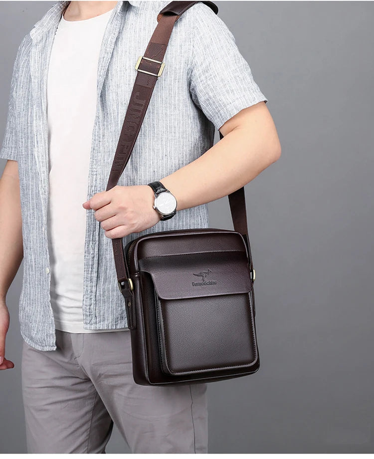 Luxury  Business High Quality Casual Men Bag Vertical Business Leather Shoulder  fashion Man Crossbody Messenger