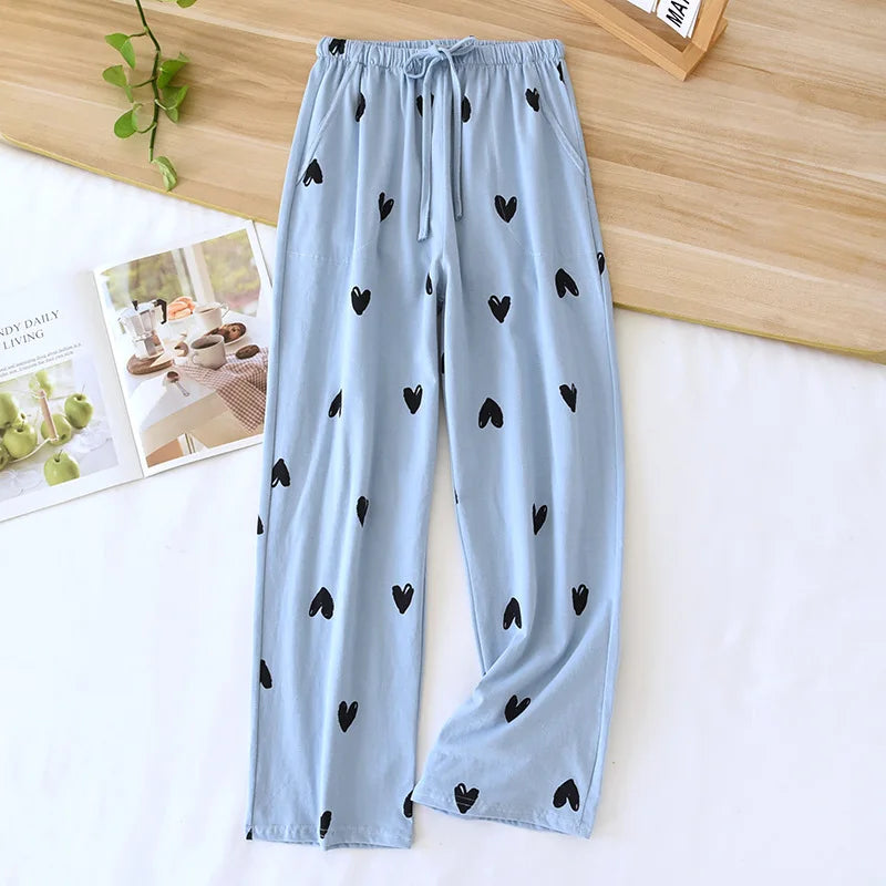 Pure cotton sleep bottoms women pants home trousers casual pajama