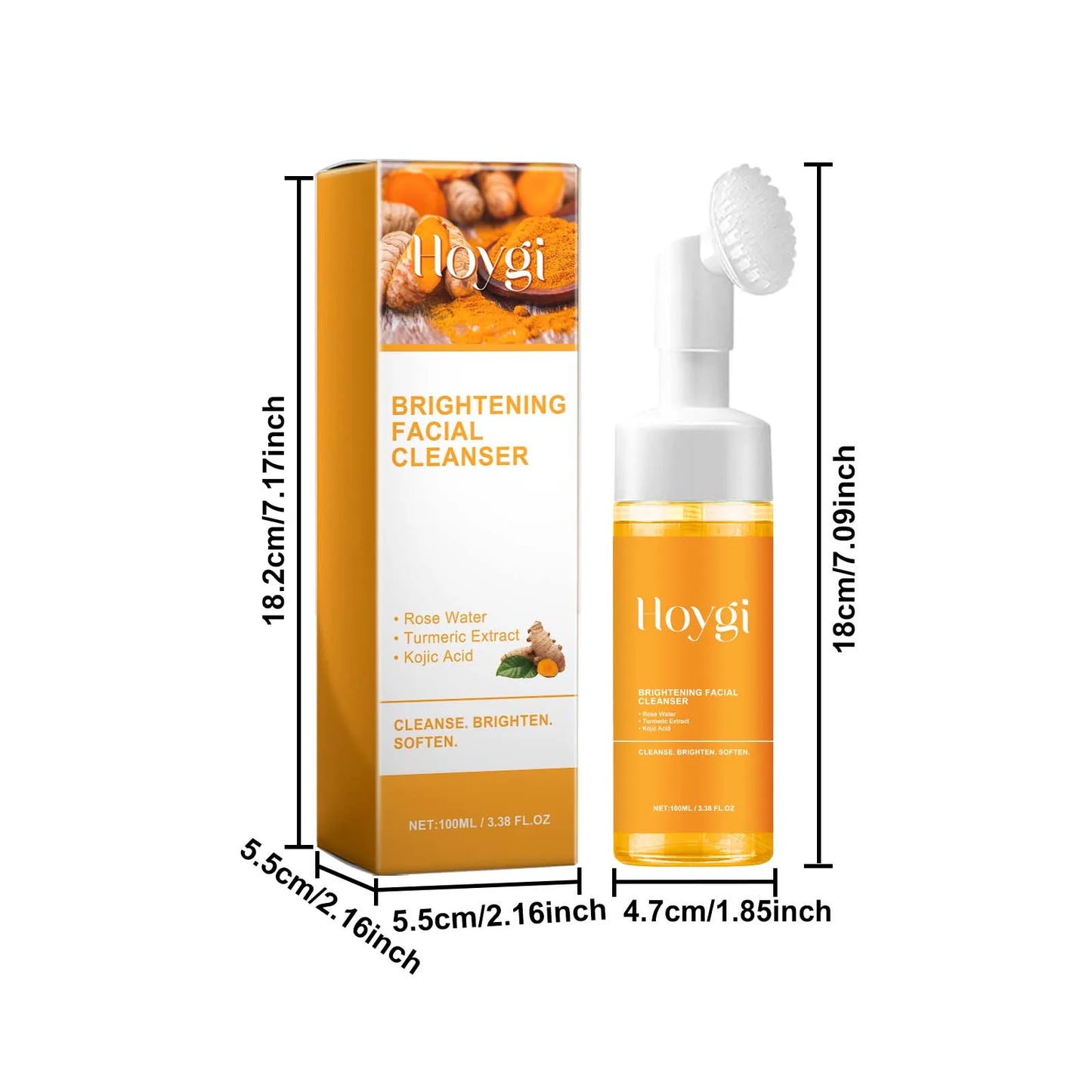 Turmeric Cleansing Mousse Brightening Face Wash Foam  Oil Control Blackhead Remover