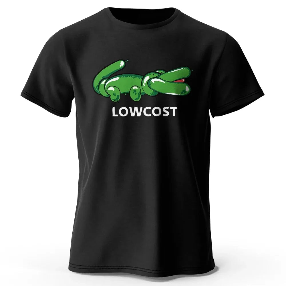 Green Crocodile Print T-shirt Lowcost Crocodile Funny Graphic Men's Short Sleeve Oversized Tee Shirt Men Woman Clothing Summer