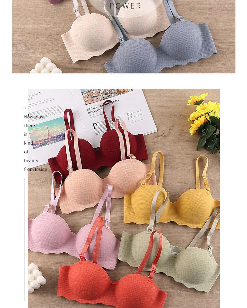 Seamless Bras for Women Push Up Bras No Wire Brassiere A B Cup Underwear Sexy Bralette Three Quarters(3/4 Cup)