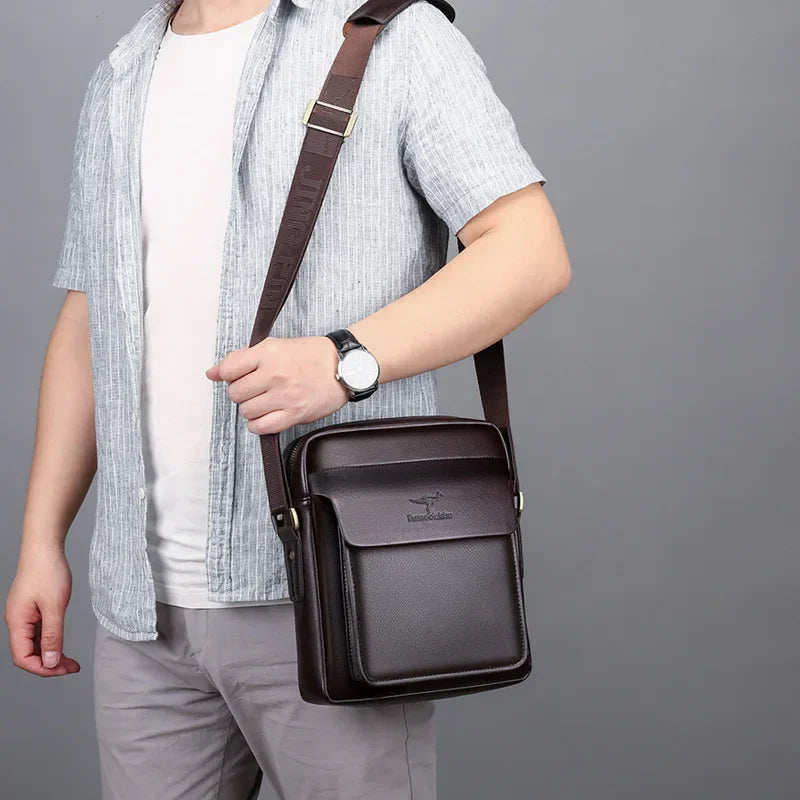 Luxury  Business High Quality Casual Men Bag Vertical Business Leather Shoulder  fashion Man Crossbody Messenger