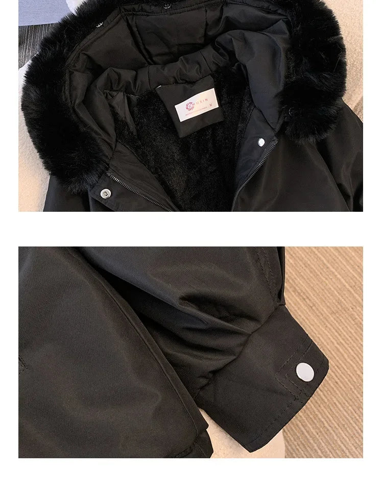 Lined Hood Down Jacket Winter Coat for Women