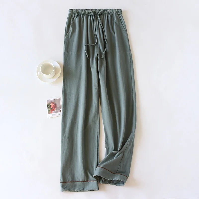 Pure cotton sleep bottoms women pants home trousers casual pajama