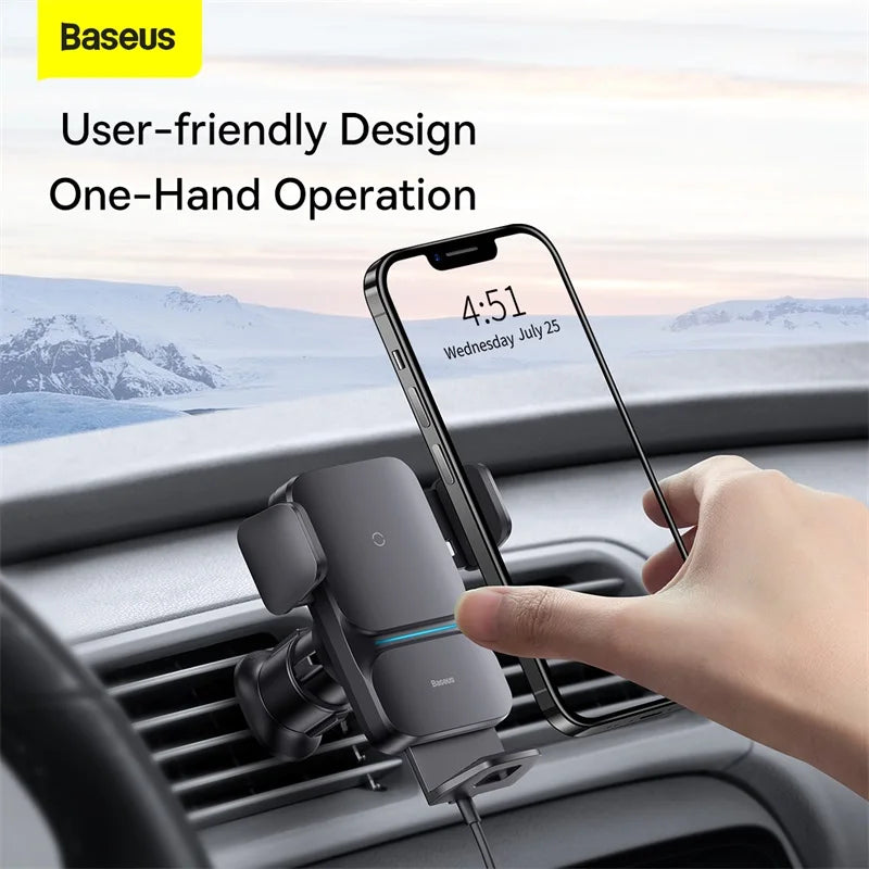 Car Wireless Charger Holder Car Mount Mobile Phone Dashboard Bracket Charger For iPhone  Samsung Qi Wireless Charging 15W