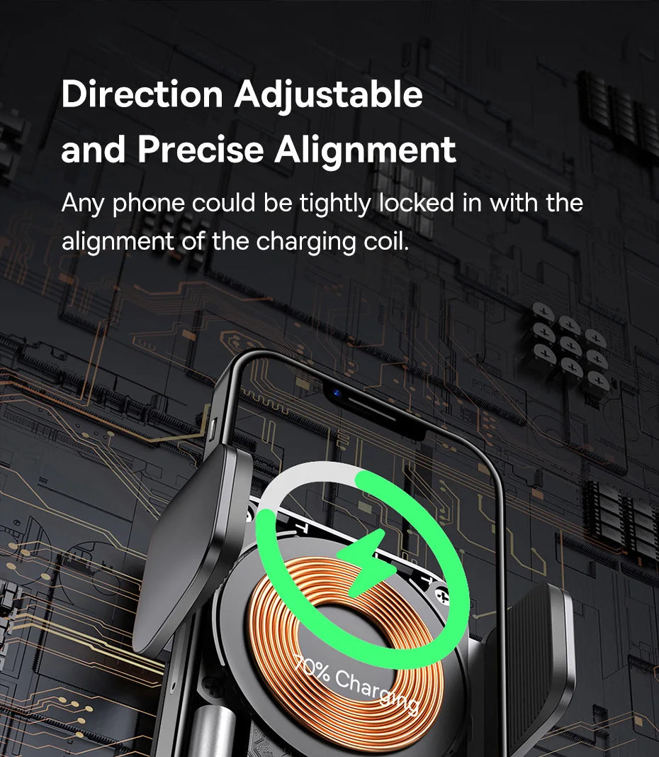 Car Wireless Charger Holder Car Mount Mobile Phone Dashboard Bracket Charger For iPhone  Samsung Qi Wireless Charging 15W