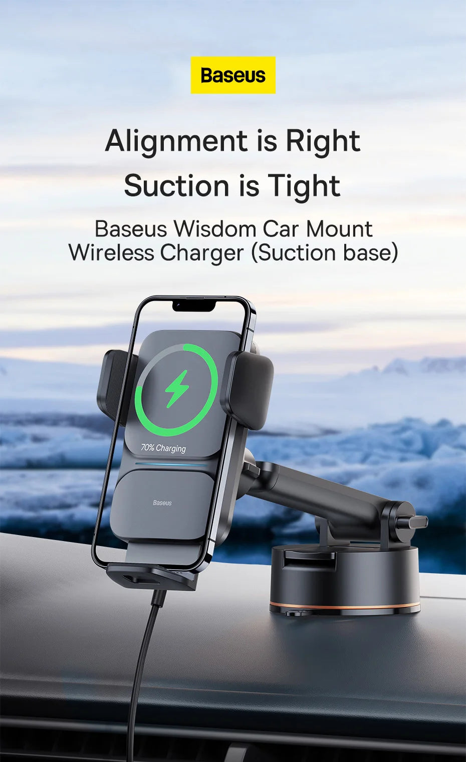 Car Wireless Charger Holder Car Mount Mobile Phone Dashboard Bracket Charger For iPhone  Samsung Qi Wireless Charging 15W